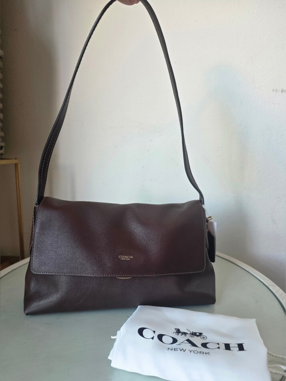 Coach Chelsea 30 Brown Leather Shoulder Bag with Flap NWT
